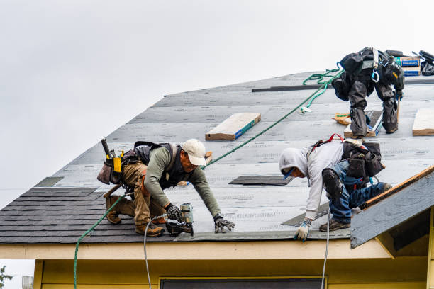 Professional Gutter Installation technician working in Saugatuck, MI